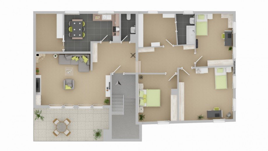 Grundriss 2.OG Mehrfamilienhaus Langenau
