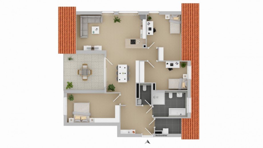 Grundriss Dachgeschosswohnung Neu-Ulm