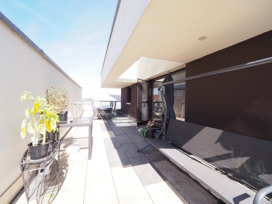 Dachterrasse Richtung Hauptstrasse Penthousewohnung Senden
