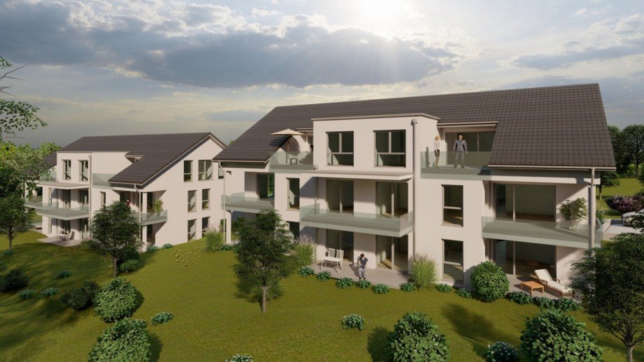 Ansicht Garten Haus 2+1 Dachgeschosswohnung Neu-Ulm