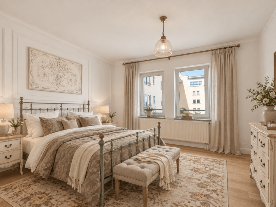 Schlafzimmer - Beispiel nach Renovierung (KI-generiert) Etagenwohnung Neu-Ulm