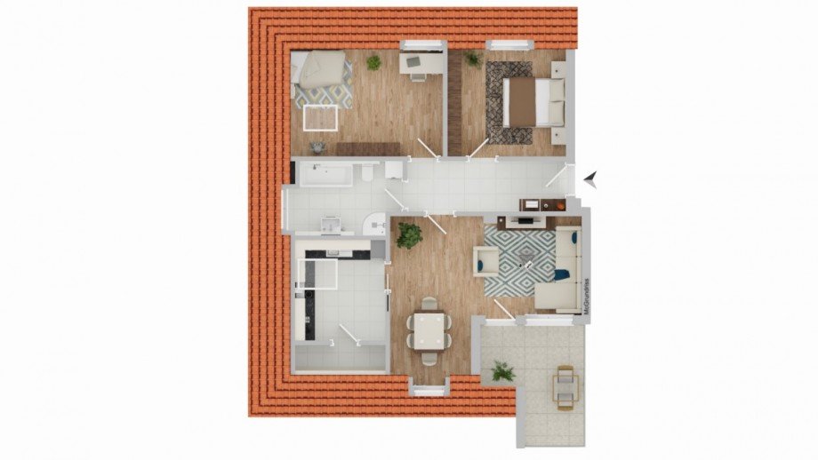 Grundriss Dachgeschosswohnung Wei�enhorn