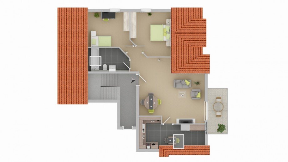 Grundriss Dachgeschosswohnung Neu-Ulm