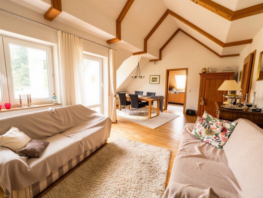 Wohnzimmer Dachgeschosswohnung Wei�enhorn