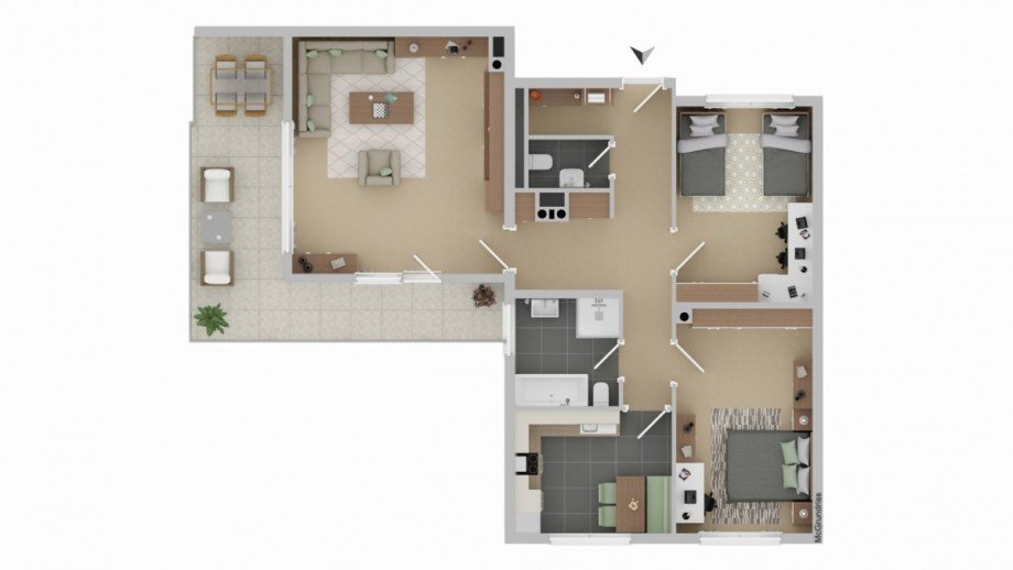 Grundriss Dachgeschosswohnung Neu-Ulm
